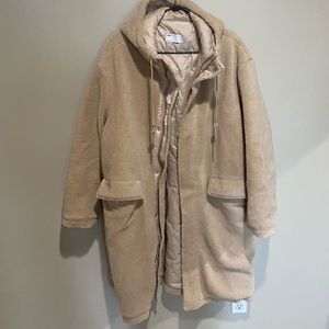 ASOS Hooded Full Length teddy borg coat